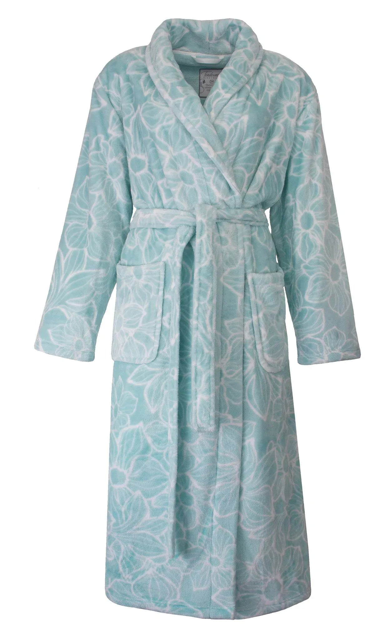 Jorn Cocks Tenderness dames badjas fleece - Aqua blauw
