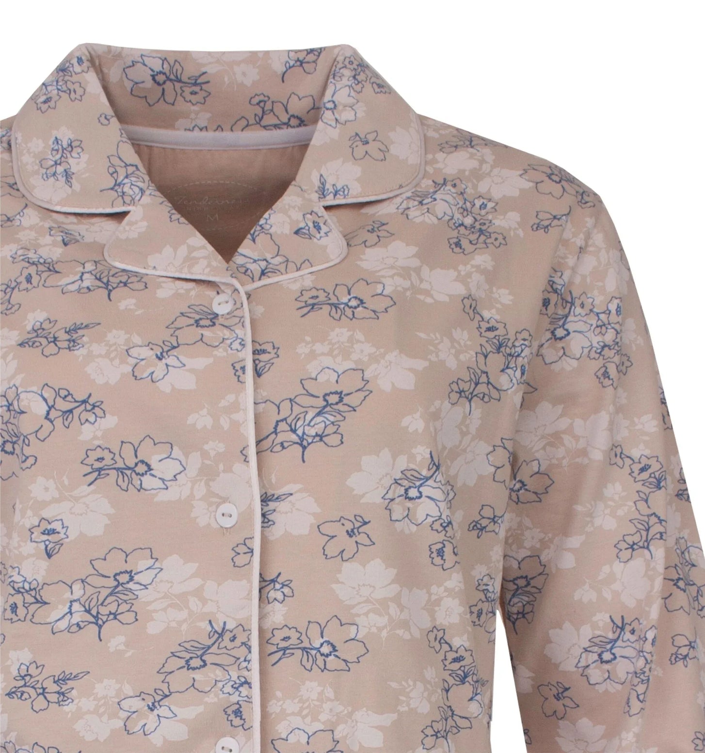Jorn Cocks Tenderness dames pyjama - Doorknoop knoopsluiting - Beige