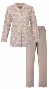 Jorn Cocks Tenderness dames pyjama - Doorknoop knoopsluiting - Beige