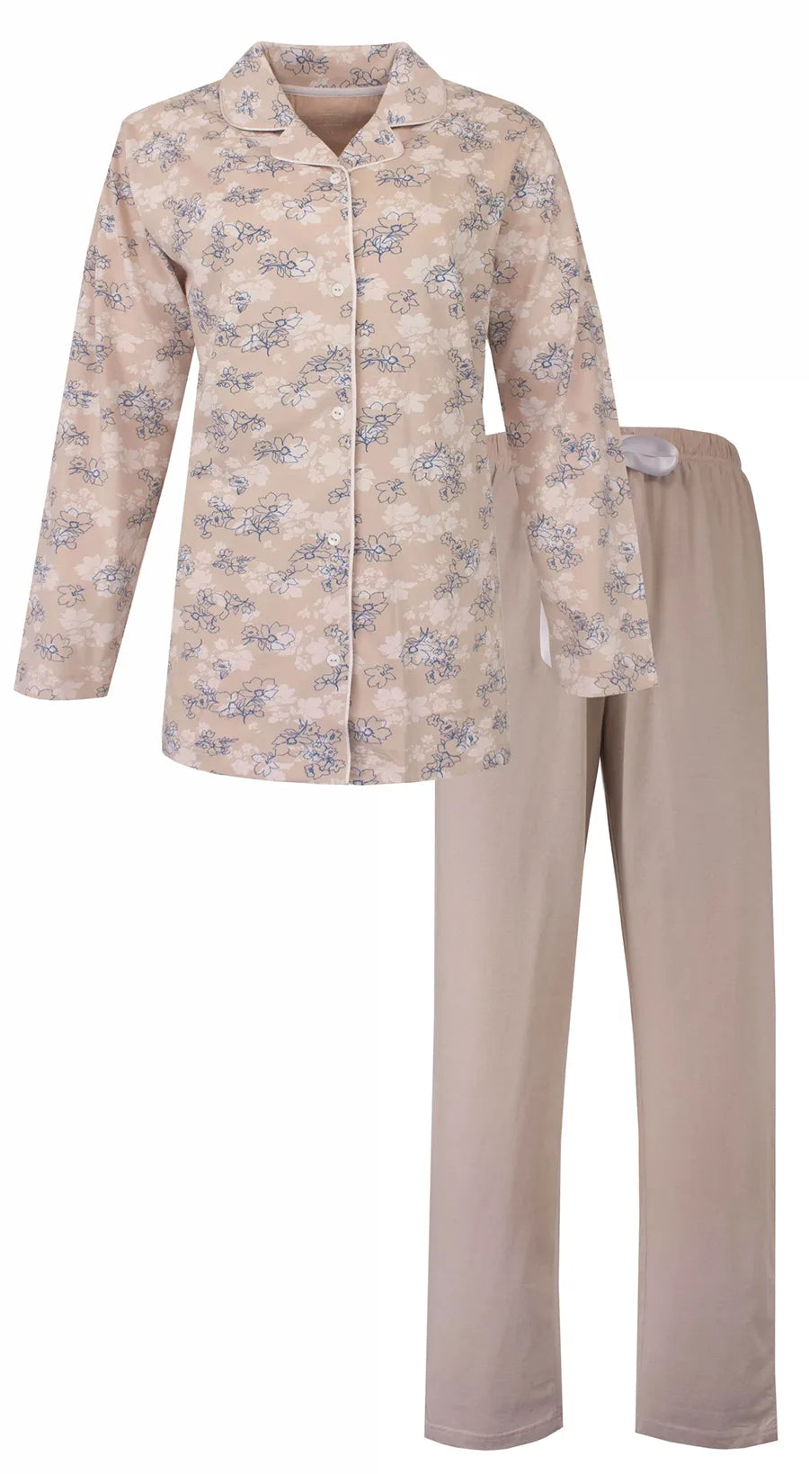 Jorn Cocks Tenderness dames pyjama - Doorknoop knoopsluiting - Beige