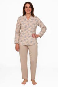 Jorn Cocks Tenderness dames pyjama - Doorknoop knoopsluiting - Beige
