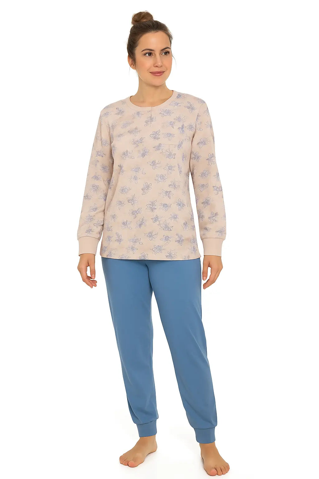 Jorn Cocks Tenderness dames pyjama Tricot lange mouw - Beige