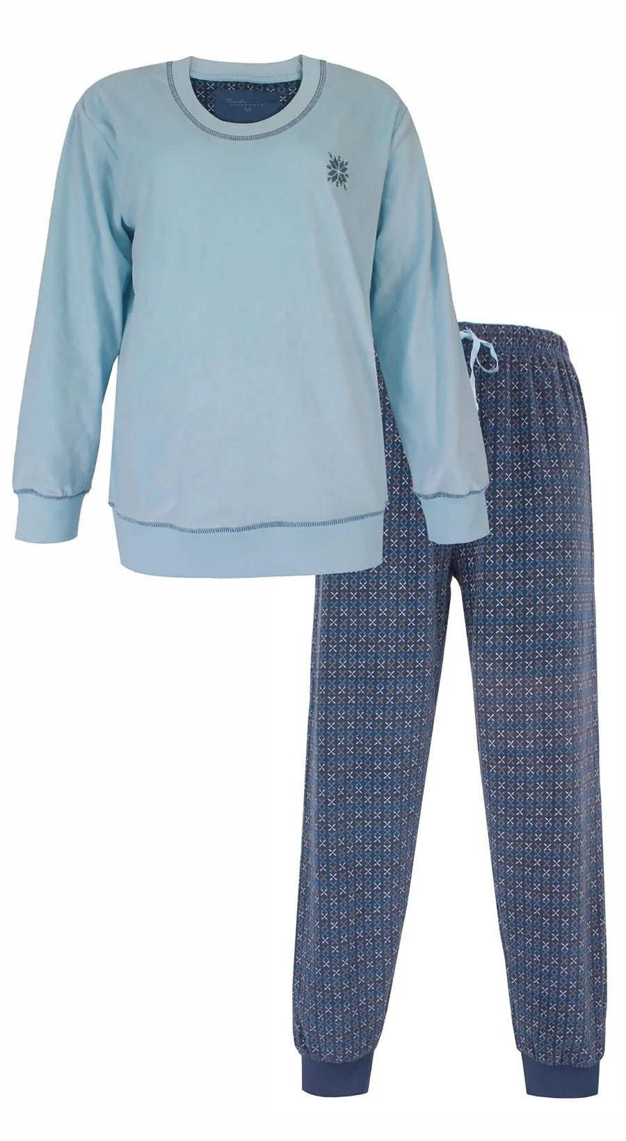 Jorn Cocks Tenderness dames pyjama Velours - Lichtblauw