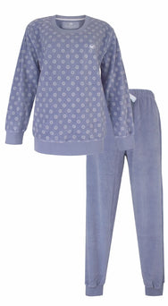 Jorn Cocks Tenderness dames pyjama Velours - Lila Circle