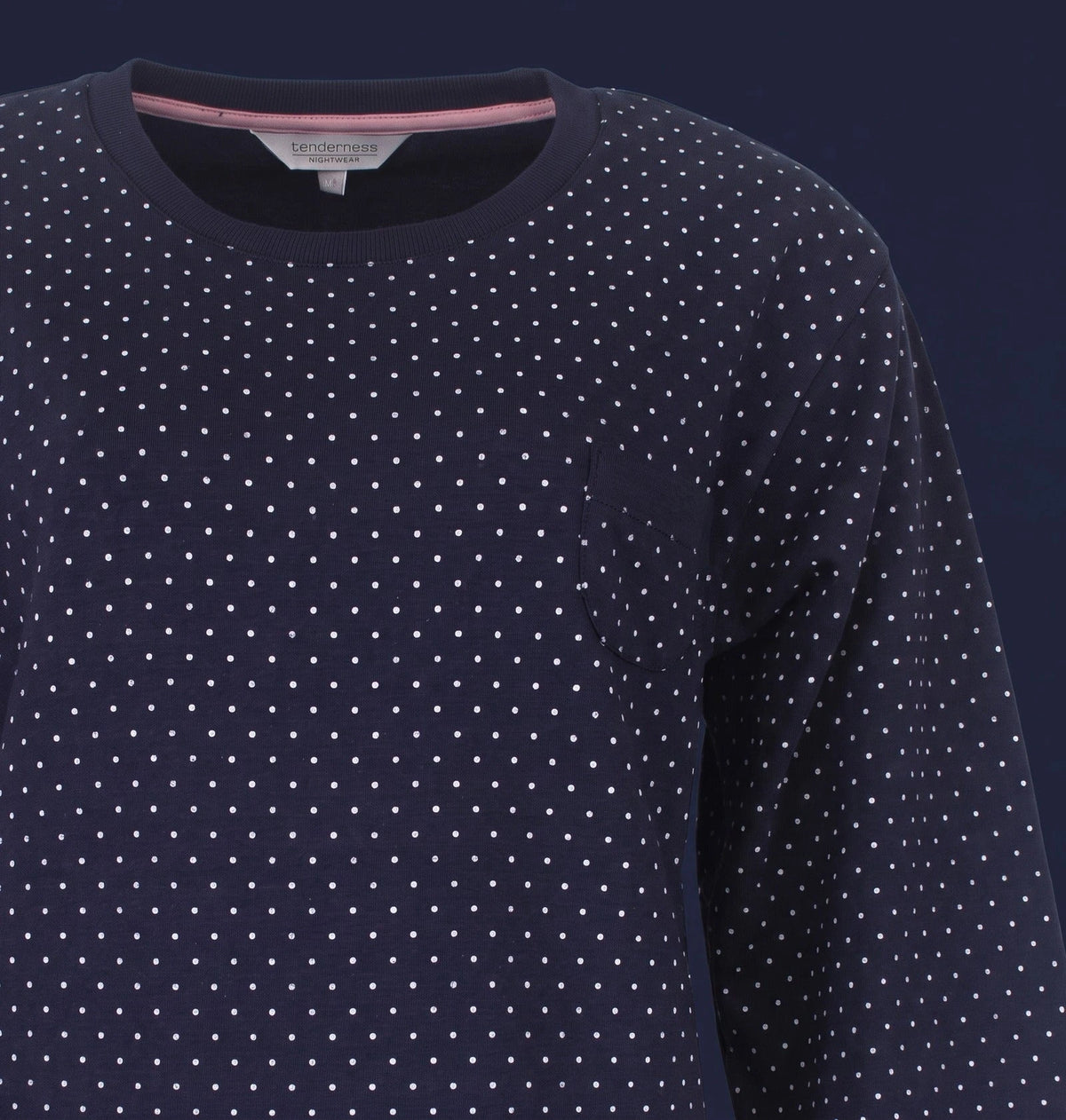 Jorn Cocks Tenderness fleece dames nachthemd lange mouw - Blue Dots
