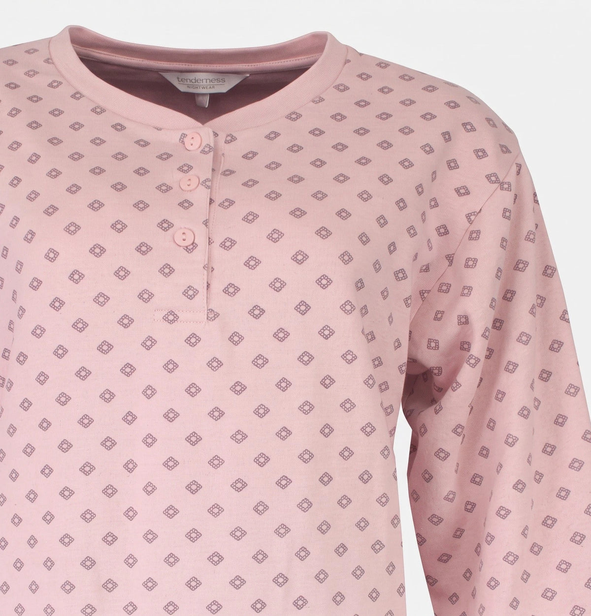 Jorn Cocks Tenderness fleece dames nachthemd lange mouw - Pink