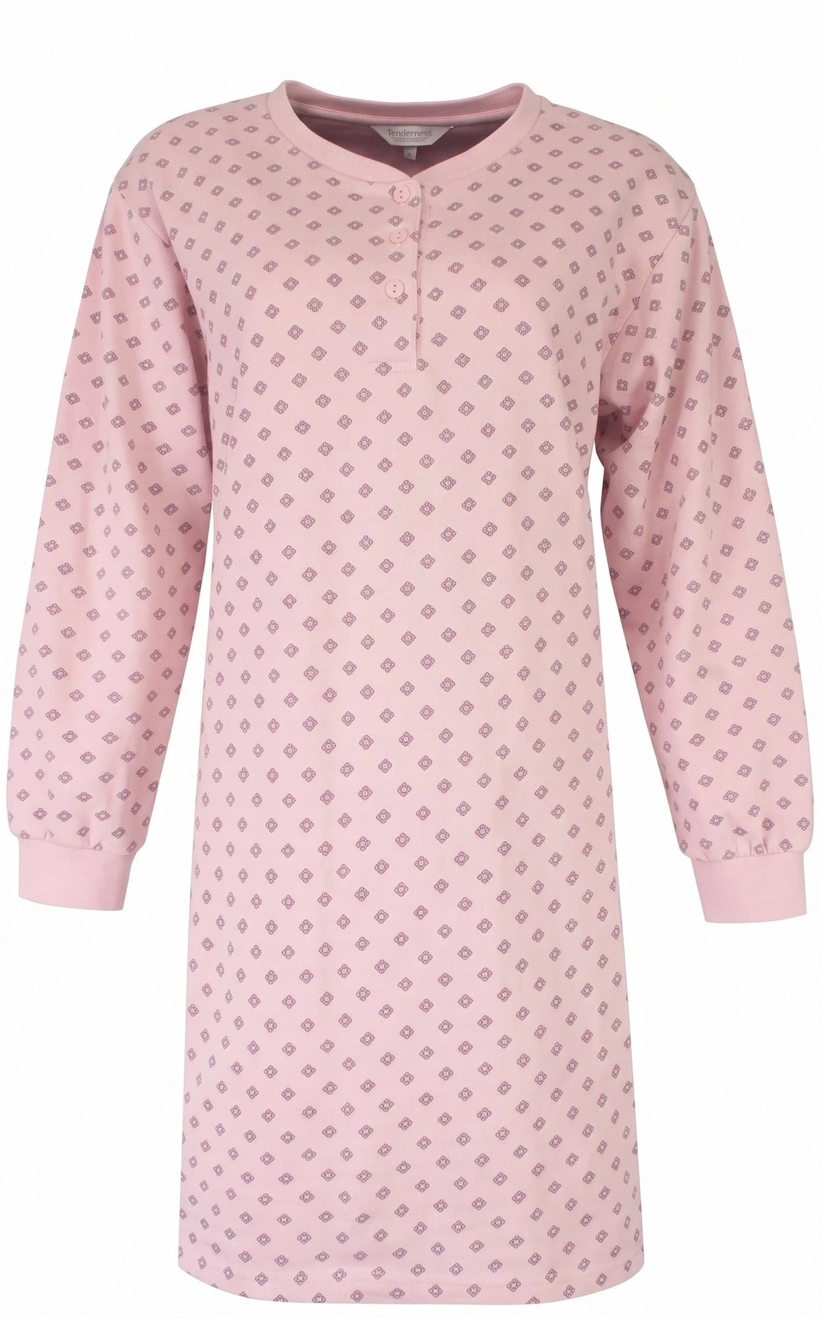 Jorn Cocks Tenderness fleece dames nachthemd lange mouw - Pink