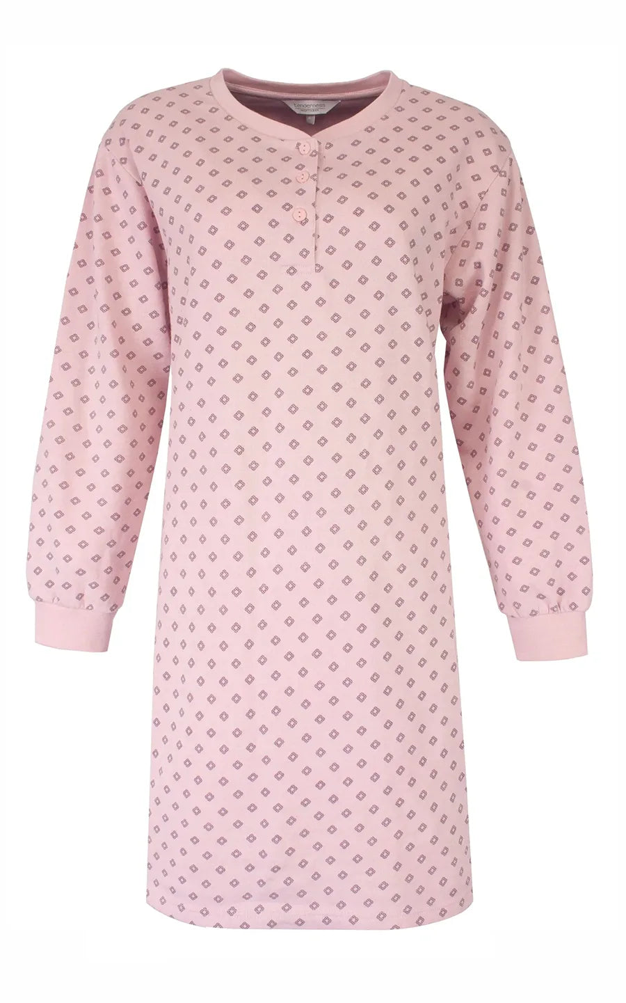 Jorn Cocks Tenderness fleece dames nachthemd lange mouw - Pink