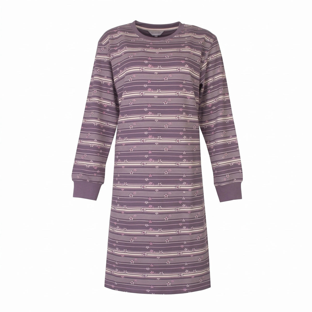 Jorn Cocks Tenderness fleece dames nachthemd lange mouw - Purple Flower