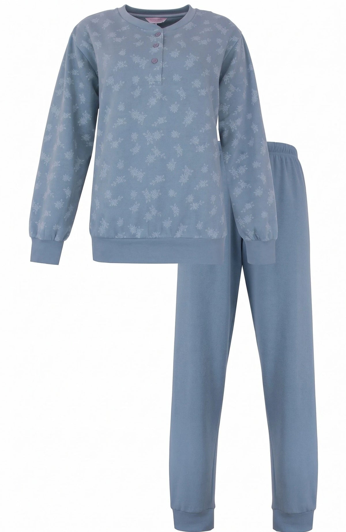 Jorn Cocks Tenderness fleece dames pyjama - Denim Blauw