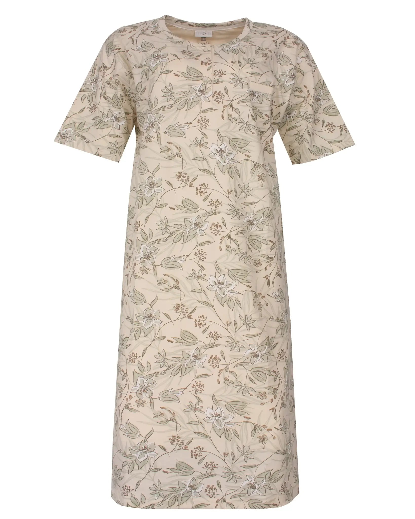 Jorn Cocks Tenora dames nachthemd knoopsluiting - korte mouw - Beige