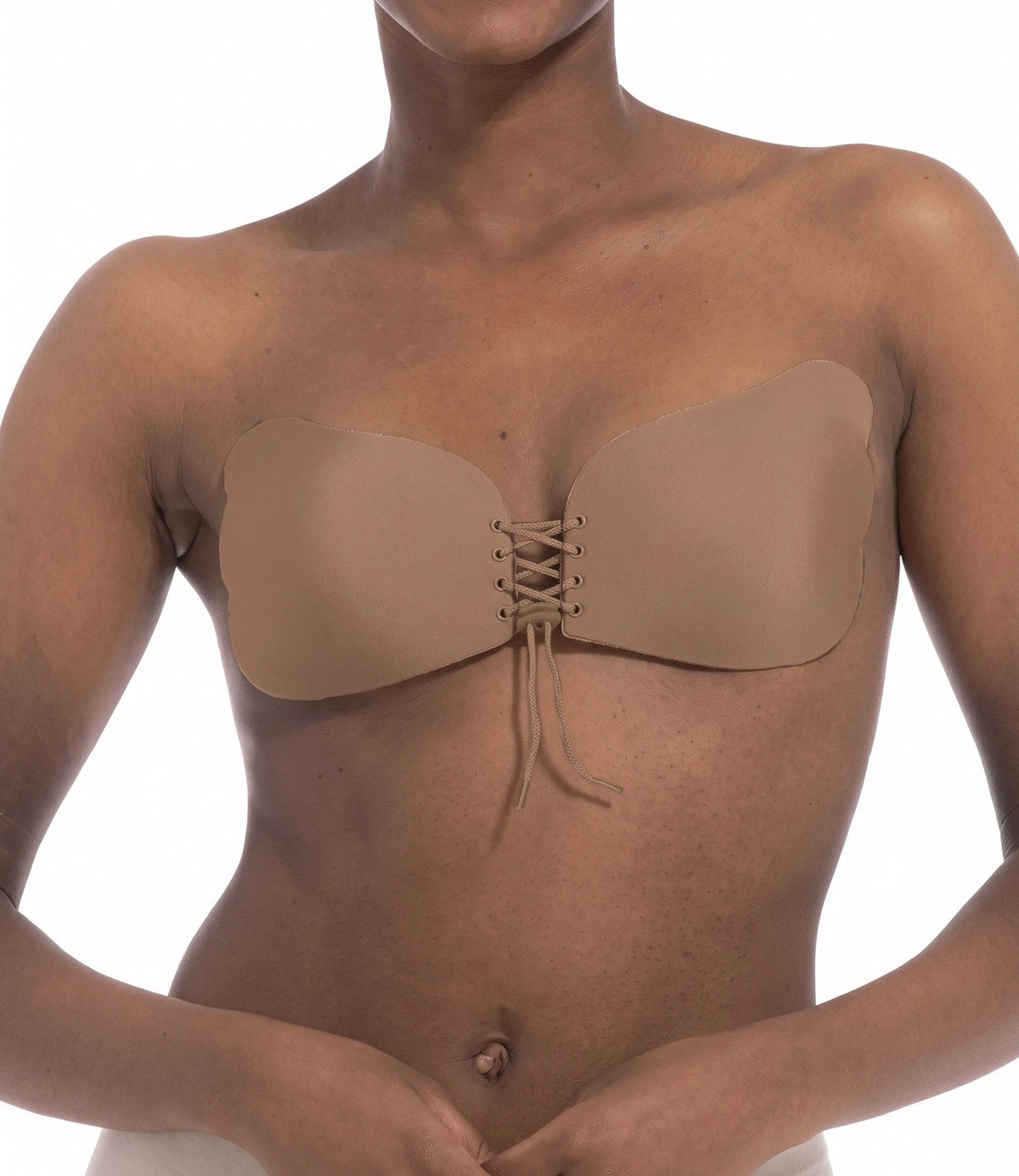 Bruin | voor | Vooraanzicht, bruin – Magic Push up Plak BH - open rug bh - Va-va-Voom Bra