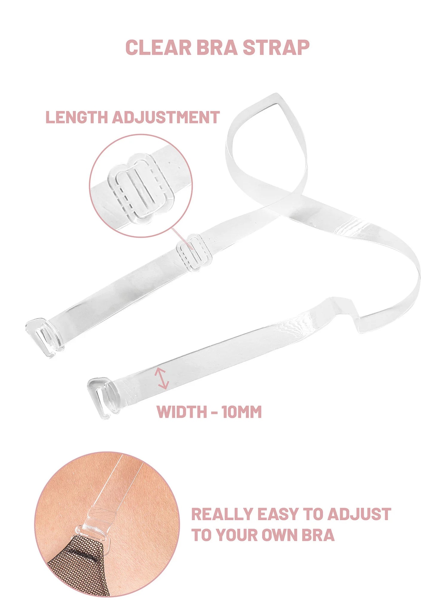 Magic Magic siliconen bh bandjes doorzichtig - Transparant - Bra straps