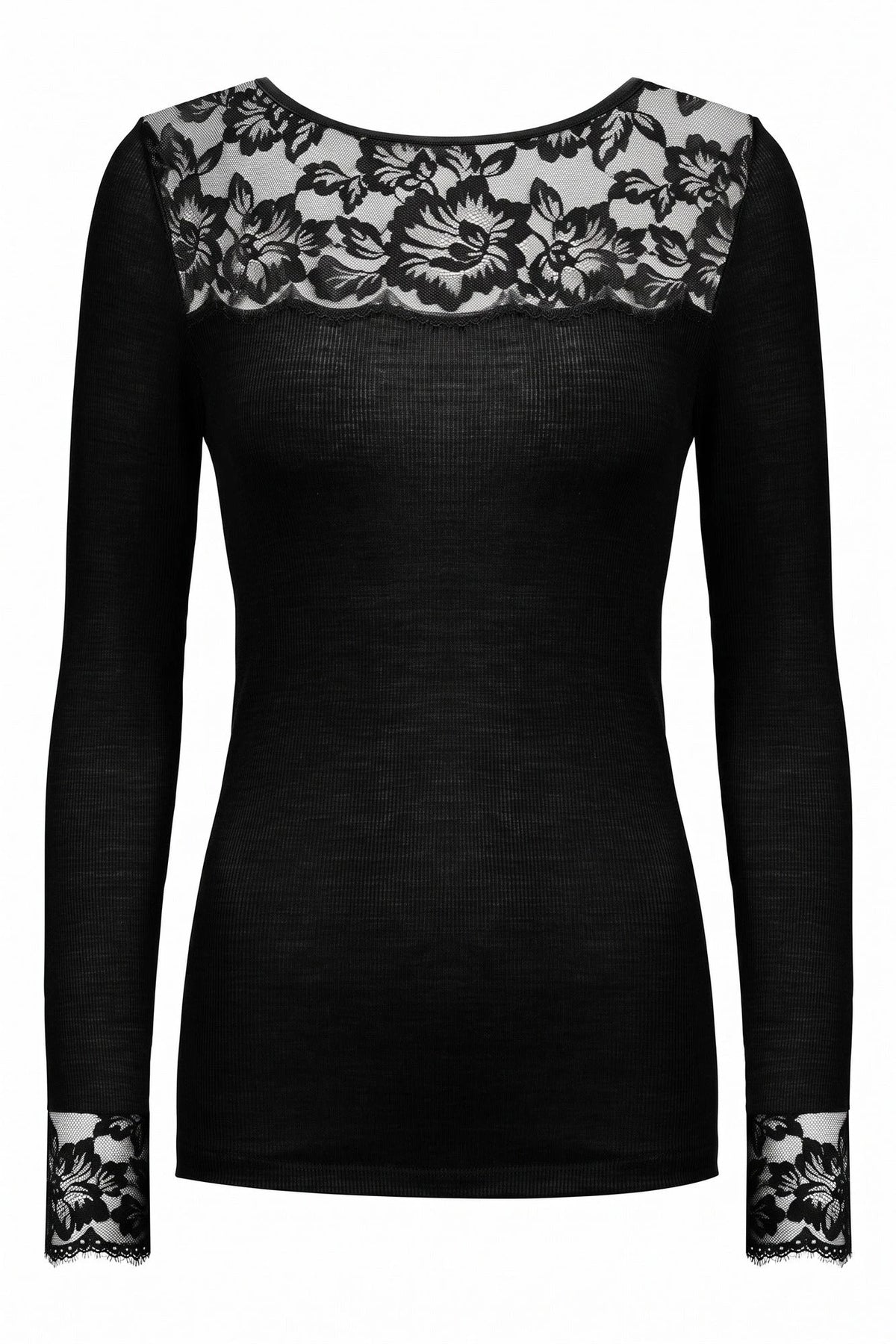 Mey Mey Wollen Thermoshirt dames lange mouw - Kant - Wool Love