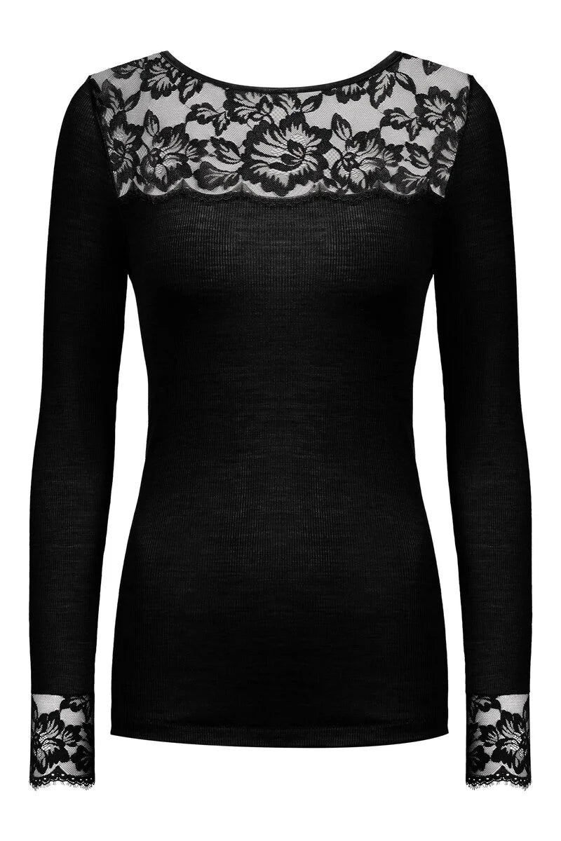 Mey Mey Wollen Thermoshirt dames lange mouw - Kant - Wool Love