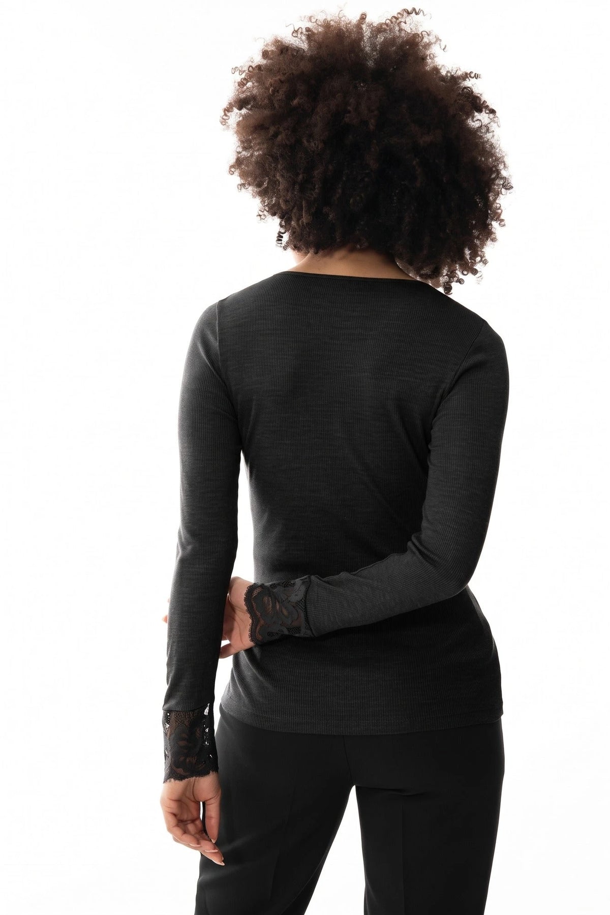 Mey Mey Wollen Thermoshirt dames lange mouw - Kant - Wool Love