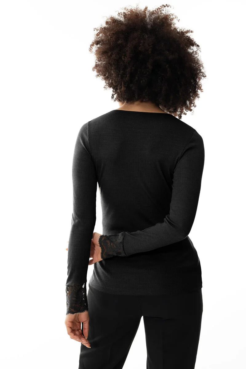 Mey Mey Wollen Thermoshirt dames lange mouw - Kant - Wool Love
