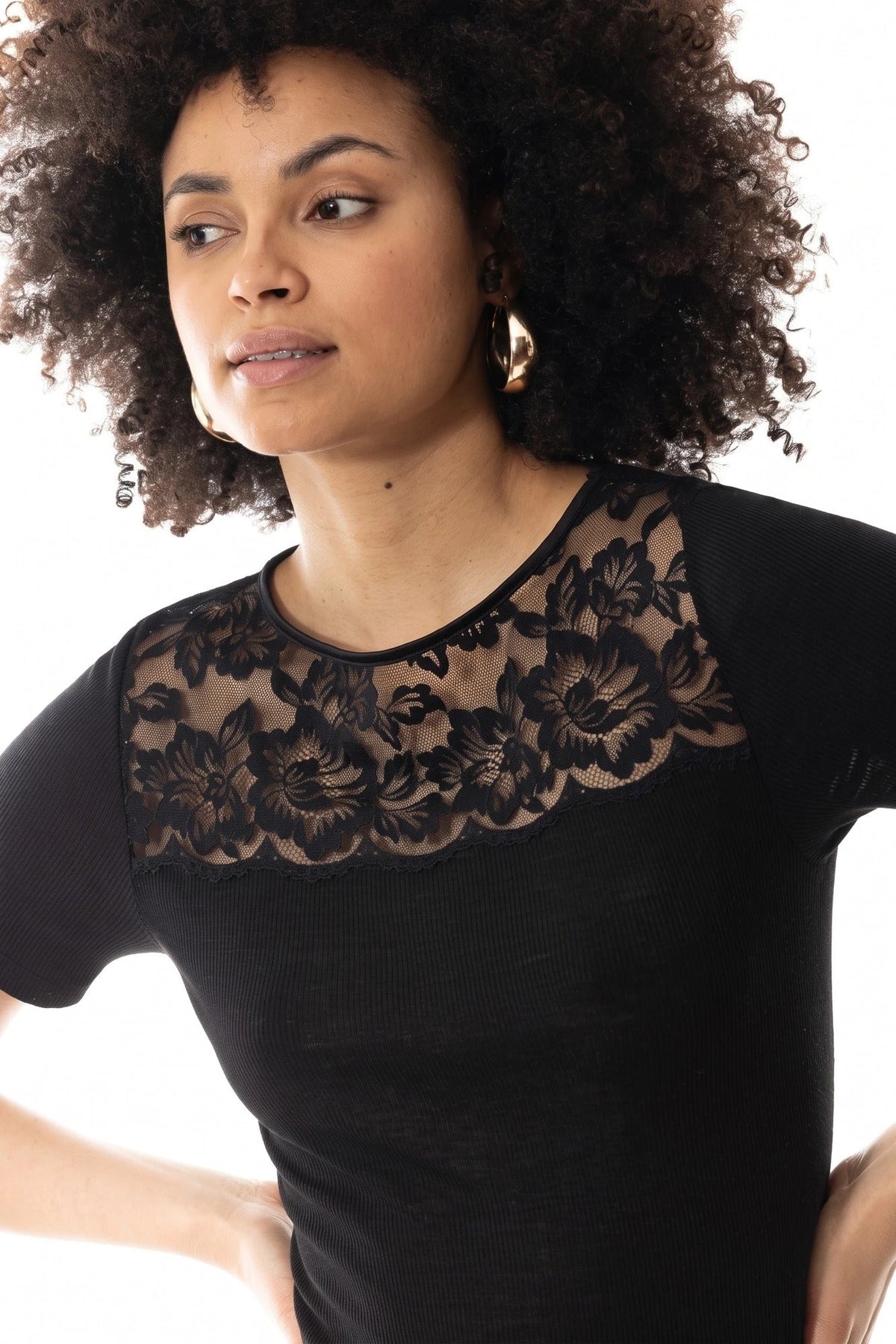Mey Mey Wollen Thermoshirt korte mouw dames - Kant - Wool Love