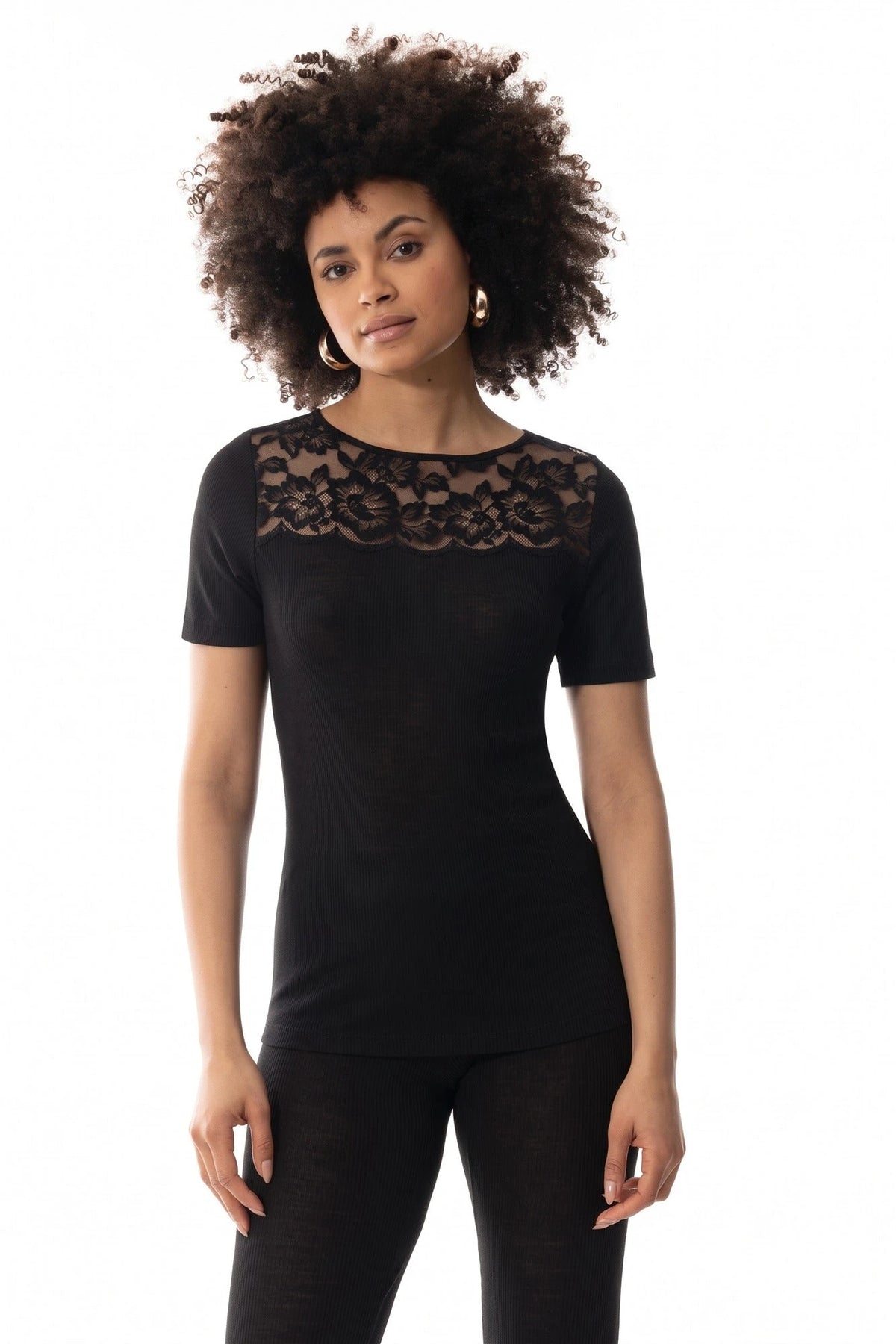 Mey Mey Wollen Thermoshirt korte mouw dames - Kant - Wool Love