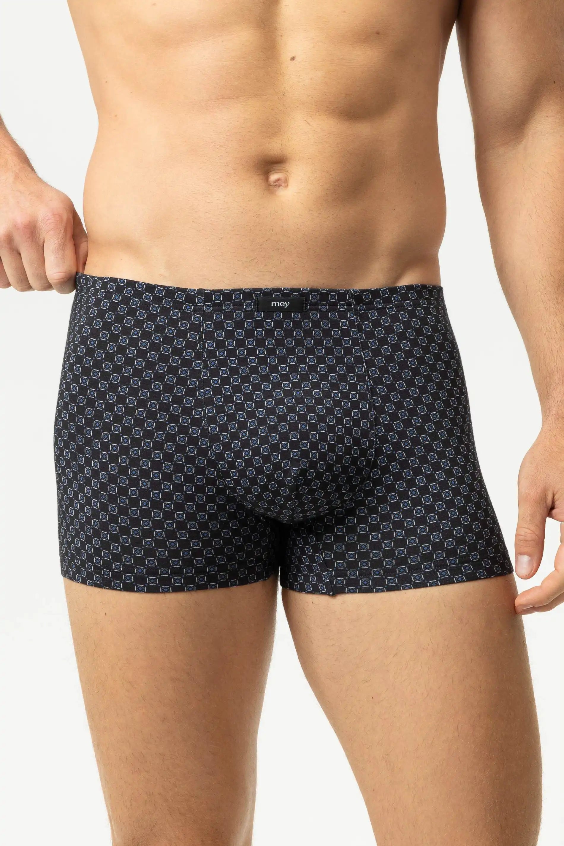 Mey heren Boxershort white squares
