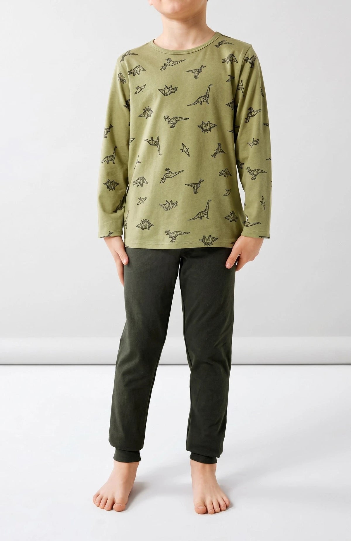 Name-It Name it jongens pyjama - Dino pyjama - Sage Dino