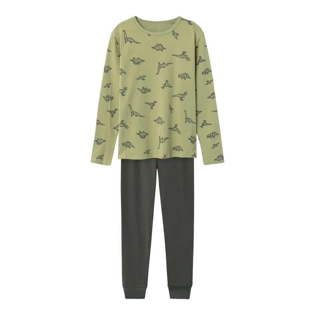 Name-It Name it jongens pyjama - Dino pyjama - Sage Dino