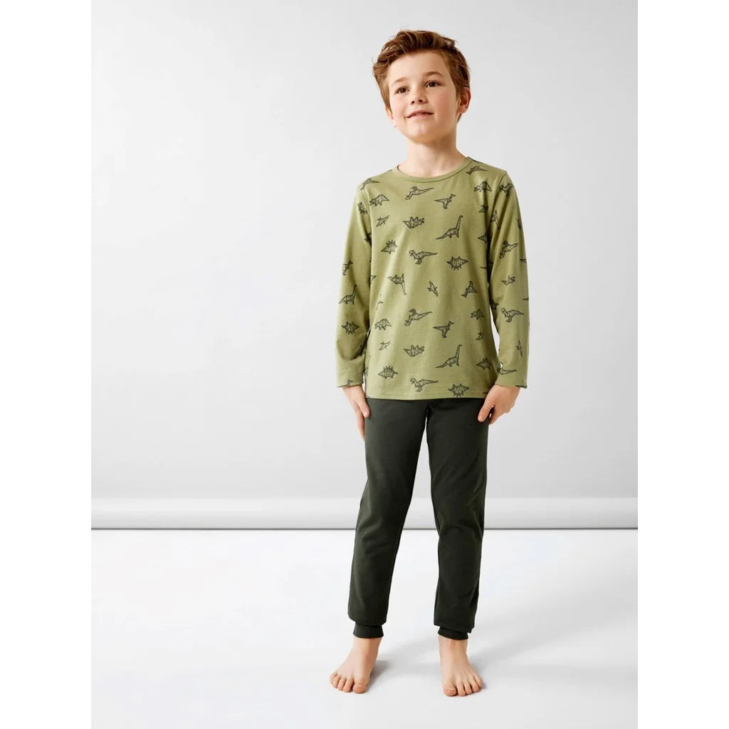 Name-It Name it jongens pyjama - Dino pyjama - Sage Dino
