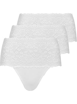 Nina von C Multipack Nina von C 3- pack - dames taille slip kant - Biologisch katoen