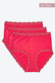 Nina von C Nina von C 3-pack dames Tailleslip - Kant - Colours