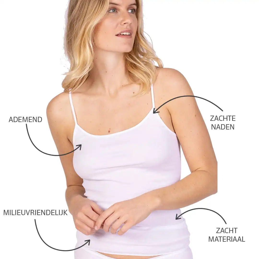 Nina von C Nina von C dames spaghetti hemd biologisch katoen