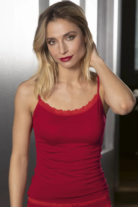 Nina von C Nina von C dames spaghetti hemd kant - Modal