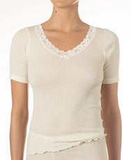 Nina von C Nina von C dames wollen T-shirt met kant
