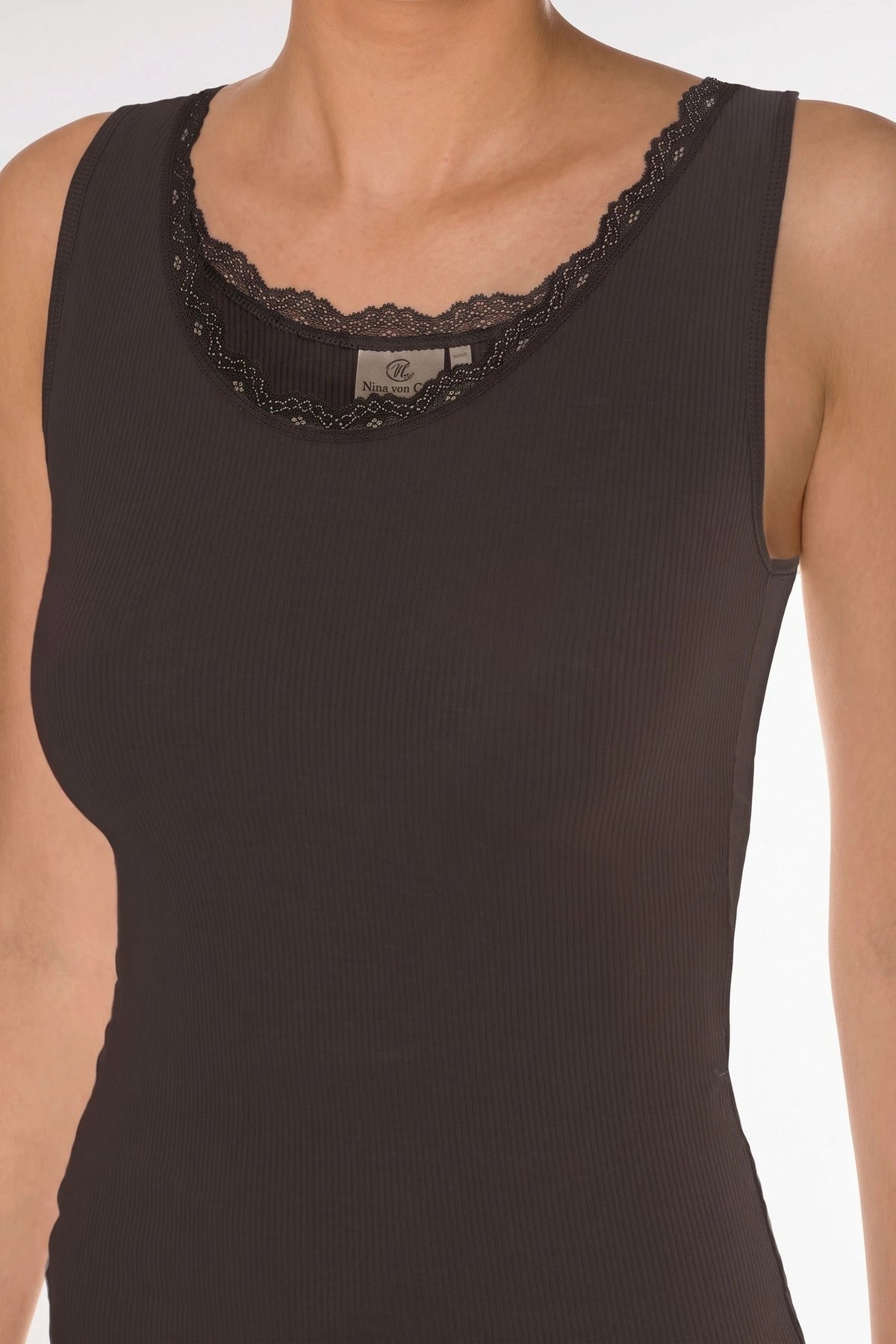 Nina von C Nina von C rib dames hemd kant - Body & Soul