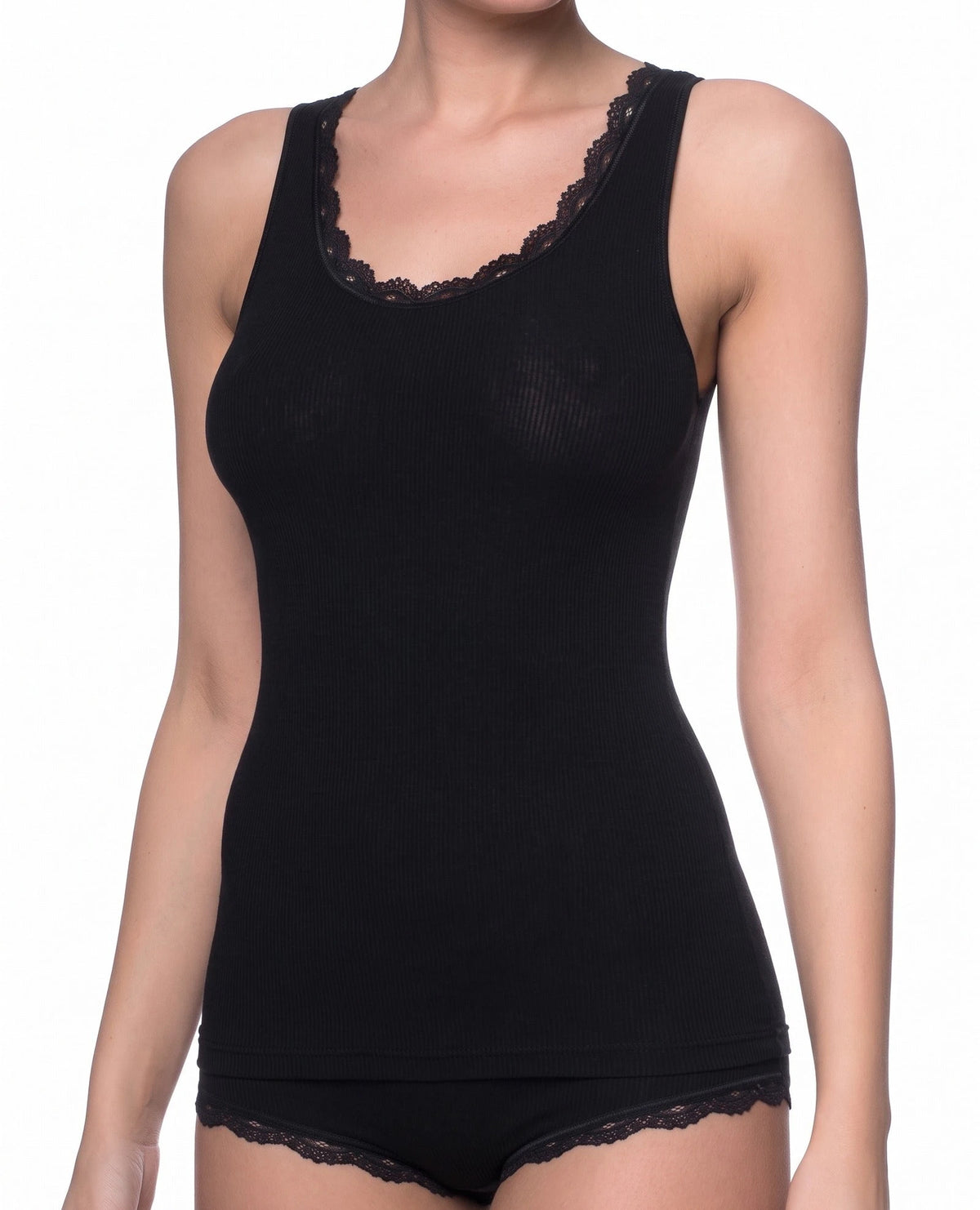 Nina von C Nina von C rib dames hemd kant - Body & Soul