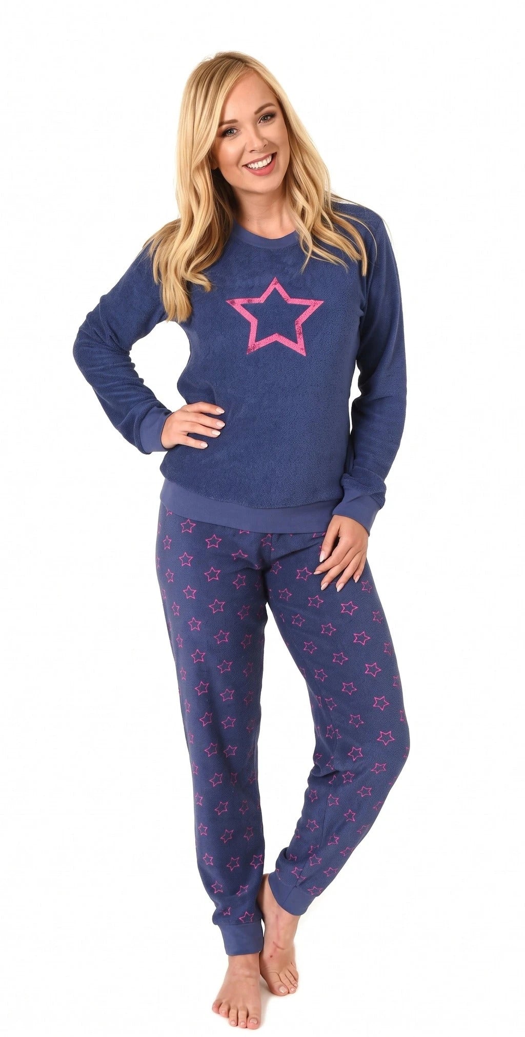 norman Normann dames pyjama badstof - Star