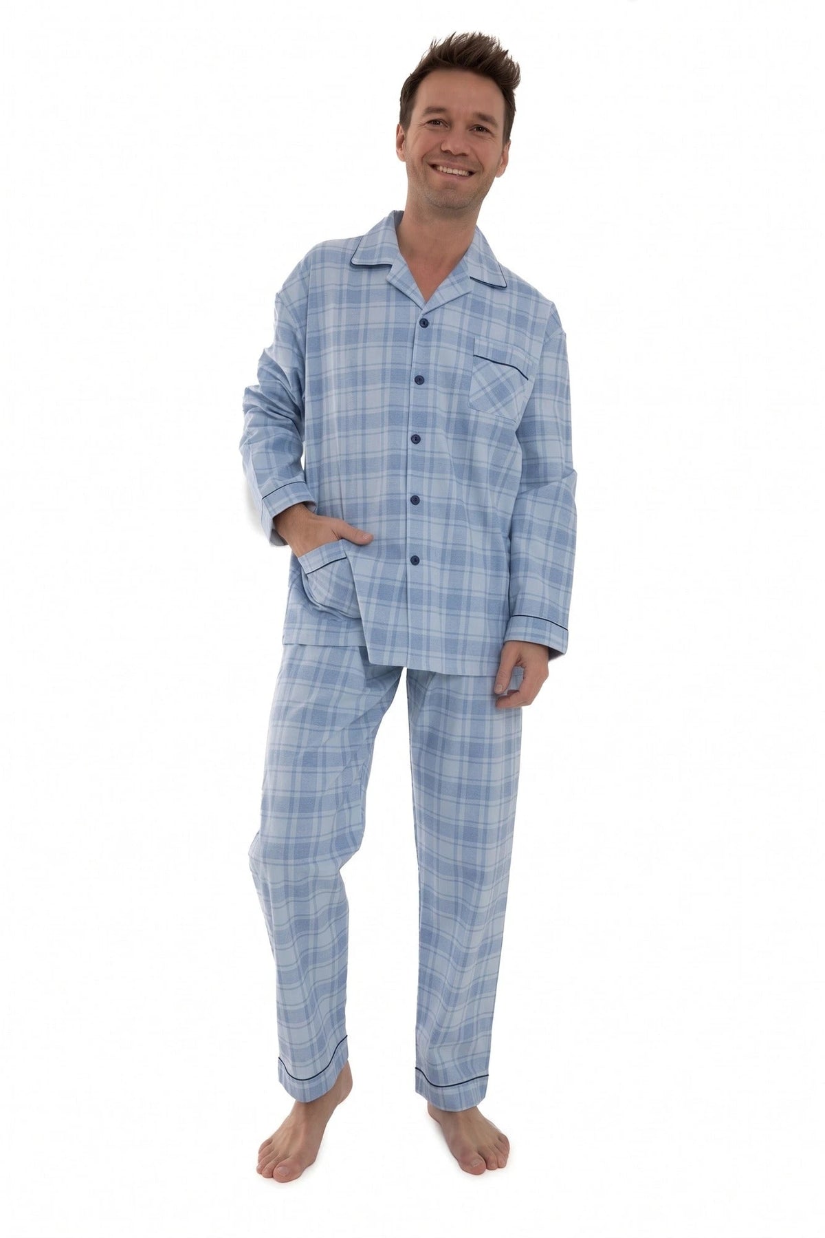 Outfitter flanellen heren pyjama - Ruit