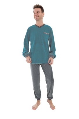 Outfitter badstof heren pyjama met borstzakje - Focus