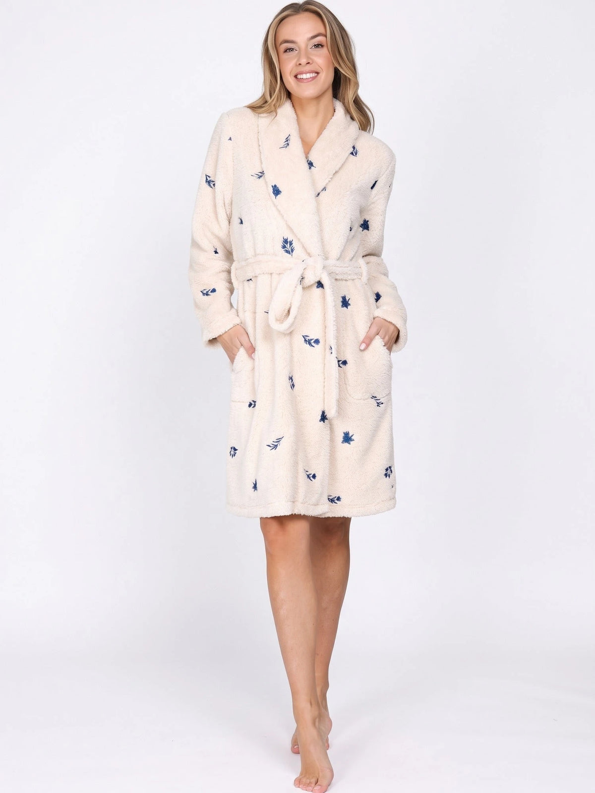 Pastunette premium dames Fleece Badjas - Stars