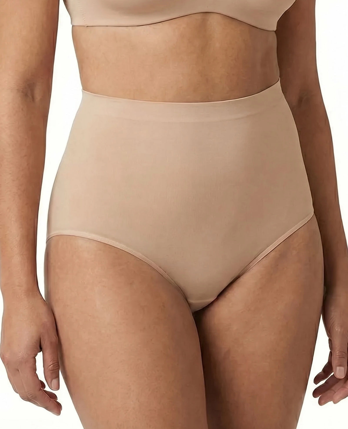 Huidskleur | voor | Vooraanzicht op model, huidskleur – Perini dames Maxi/Taille slip elastische katoen
