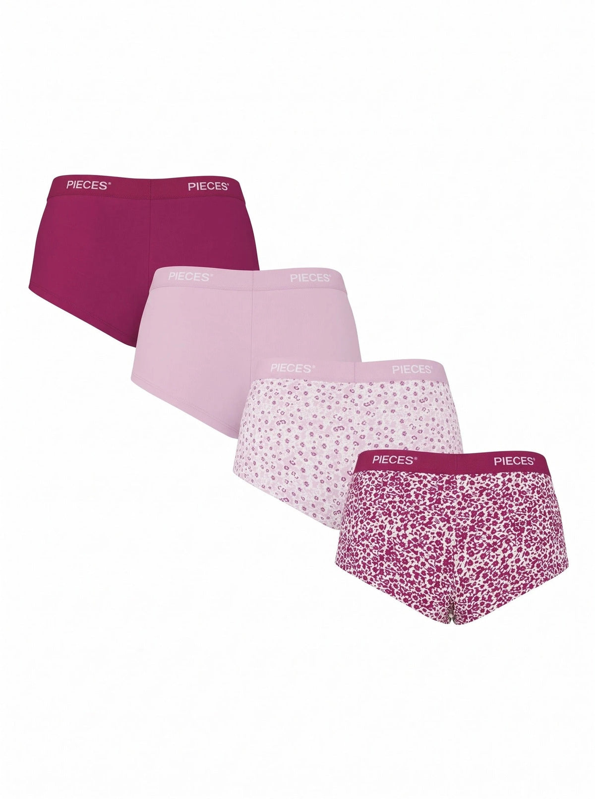 Alle | pack | Overzicht 4-pack, roze met stippen – Pieces 4-Pack Dames shorts - Solid