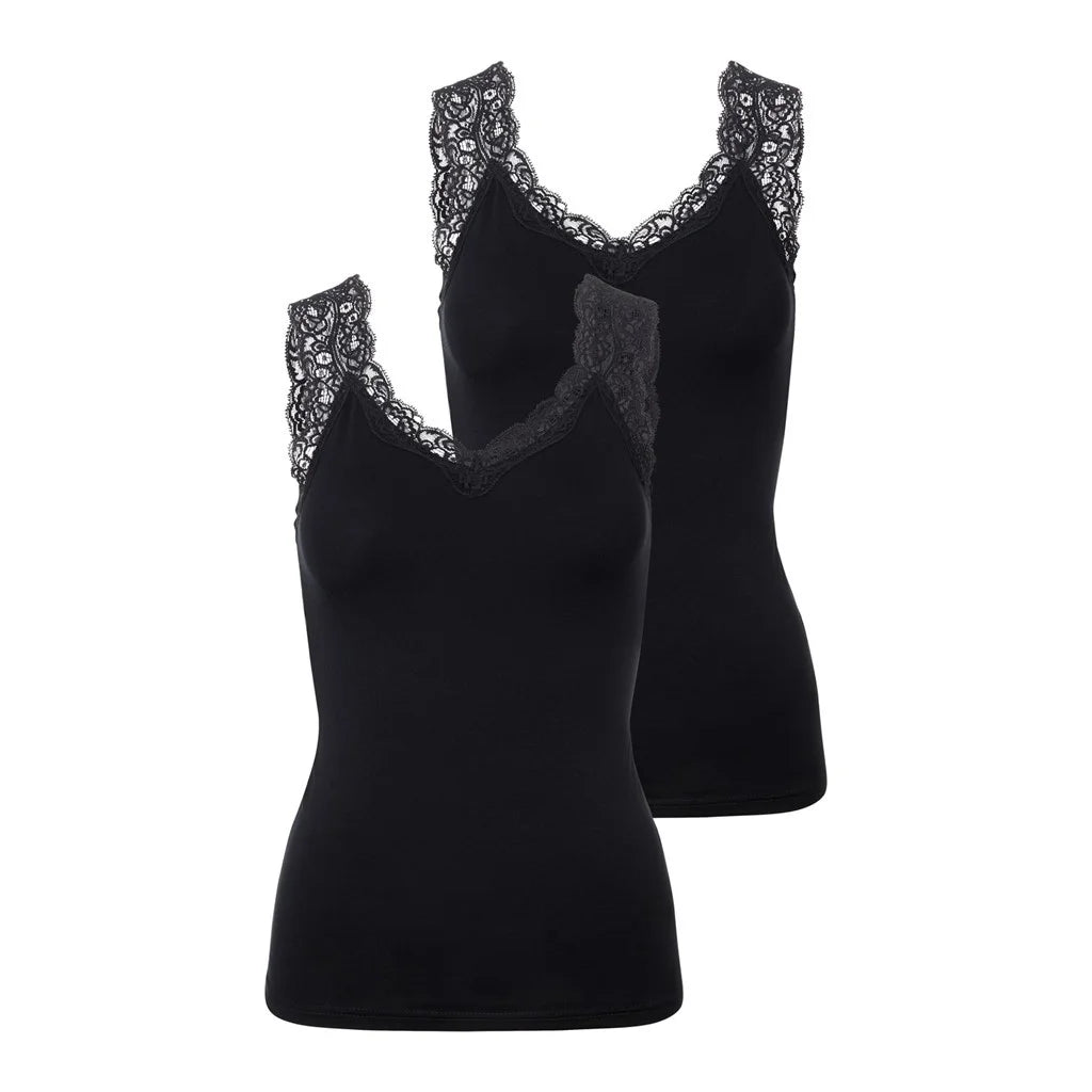 Pieces Pieces 2-Pack dames hemd kant - Lace Top - Barbera