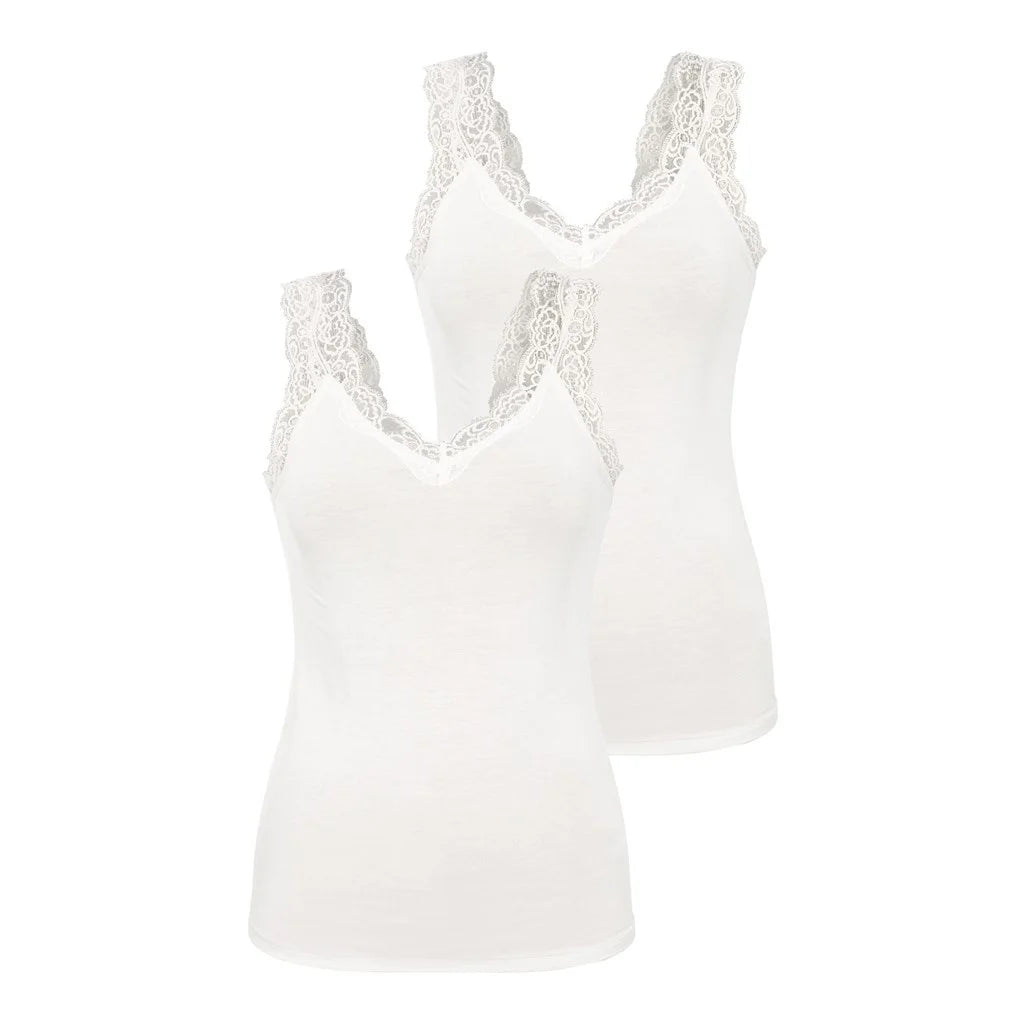 Pieces Pieces 2-Pack dames hemd kant - Lace Top - Barbera