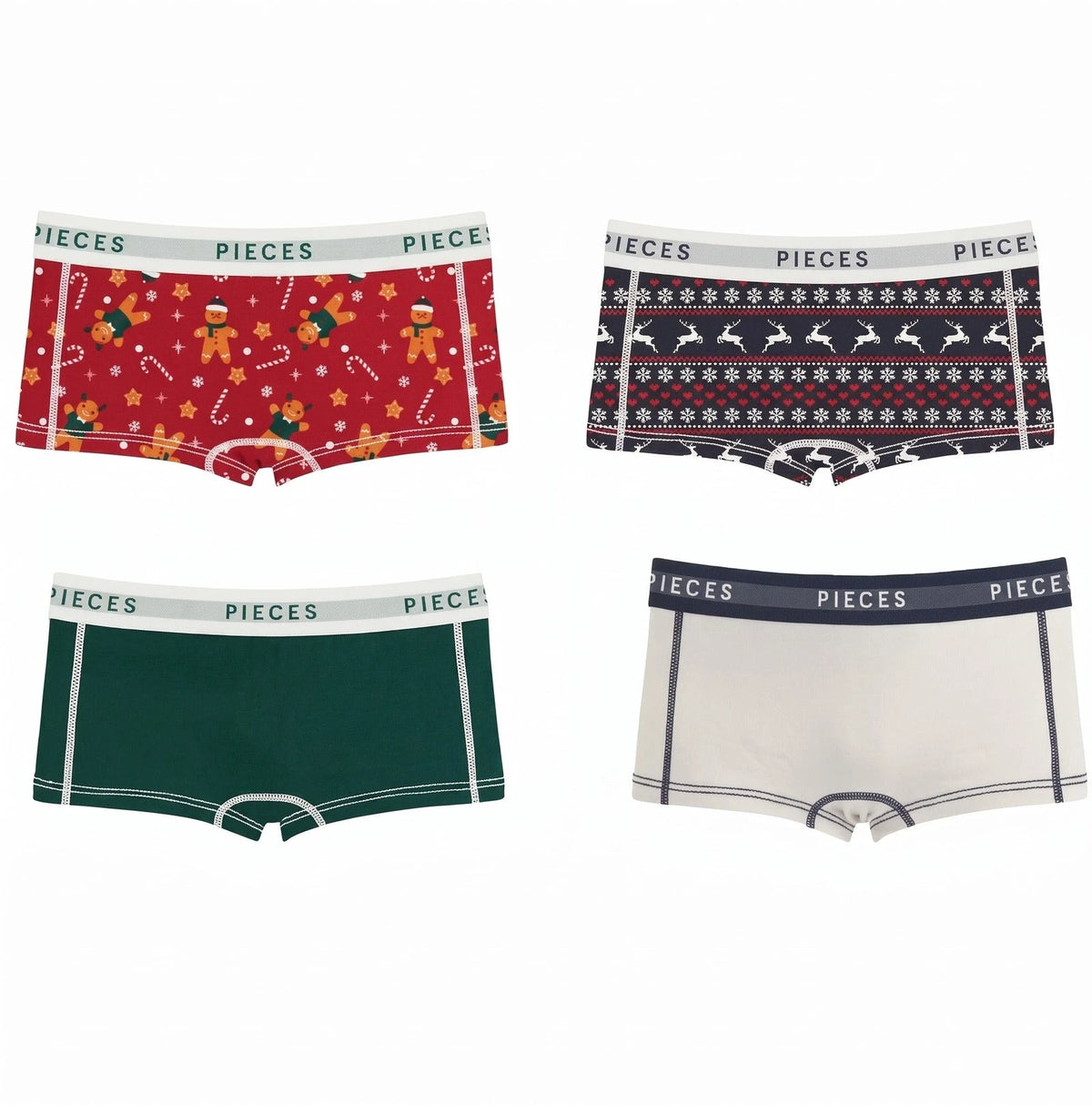 Pieces Pieces 4-Pack Dames shorts - Xmas Cookie