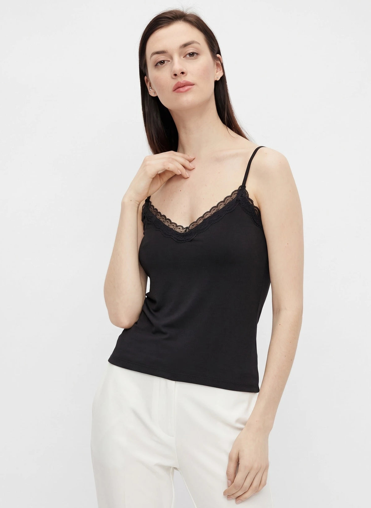 Pieces Pieces dames hemd kant - Lace singlet kate