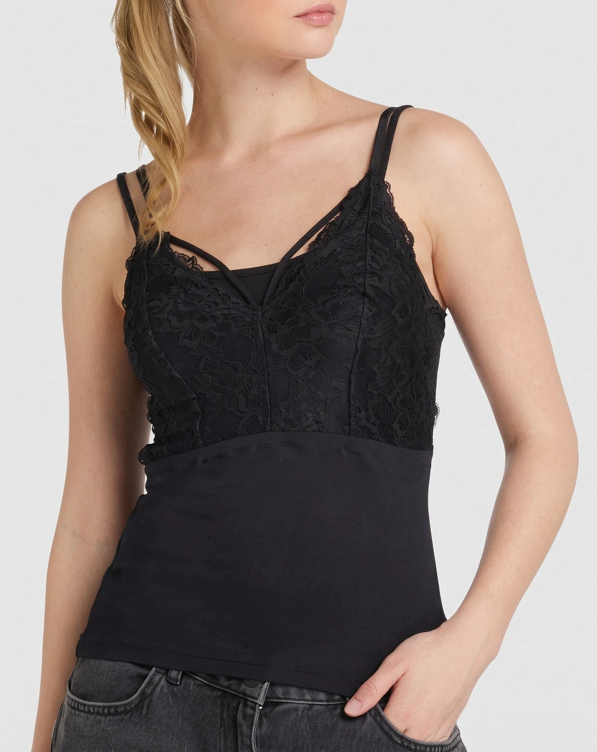 Pieces Pieces dames hemd kant - Lace top Nichelle
