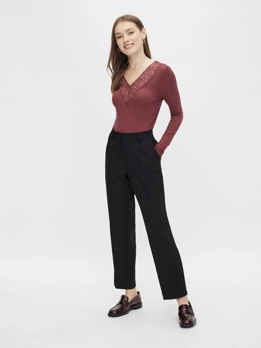 Pieces Pieces dames shirt Kant lange mouw - Siri