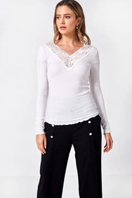 Pieces Pieces dames shirt Kant lange mouw - Siri