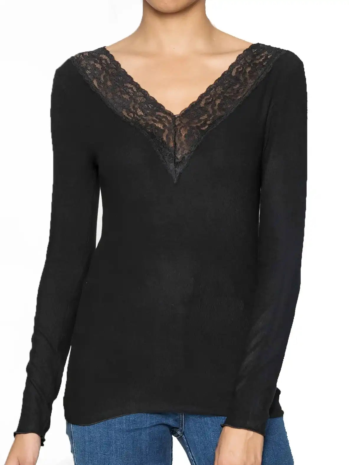 Pieces Pieces dames shirt Kant lange mouw - Siri