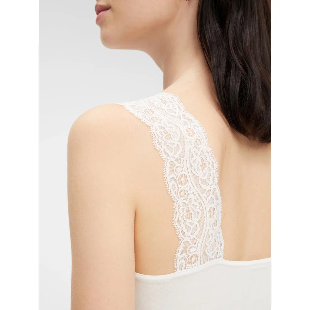 Pieces Pieces hemdje met kant - Lace Top - Barbera
