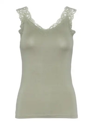 Pieces Pieces hemdje met kant - Lace Top - Barbera